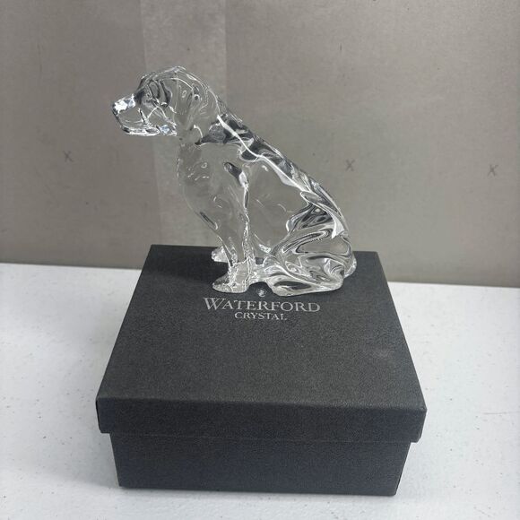 Waterford Crystal Labrador Retriever Dog Paperweight c. 1960's VERY RARE - Picture 1 of 10